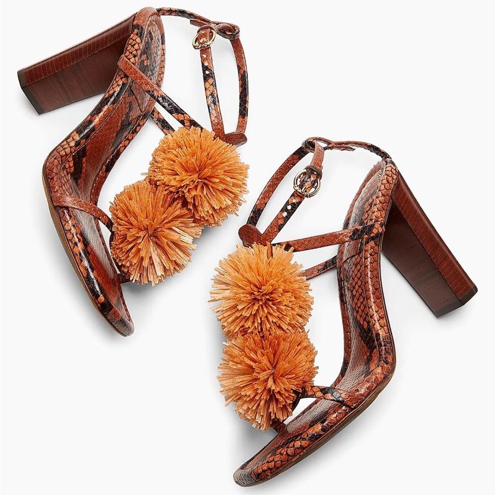 Ulla Johnson Orange Pom-Pom Heels